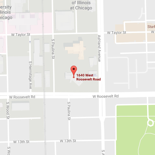 Map of Disability, Health and Social Policy Building location on UIC West Campus