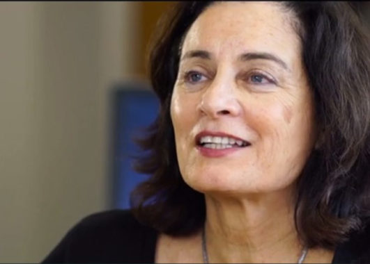 Screen grab of Tamar Heller speaking in Going Home documentary