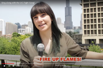 screenshot of UIC fight song video