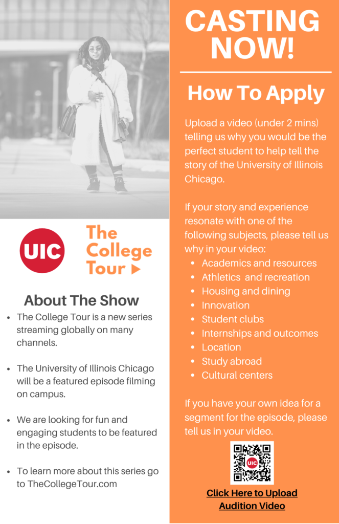 Student casting call for auditions for  Prime's The College Tour