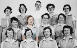 Velma Russ Reichenbach and classmates, 1954.