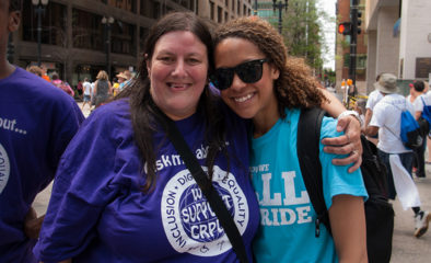 Self-advocate Tia Nelis and a DHD student at the Disability Pride Parade